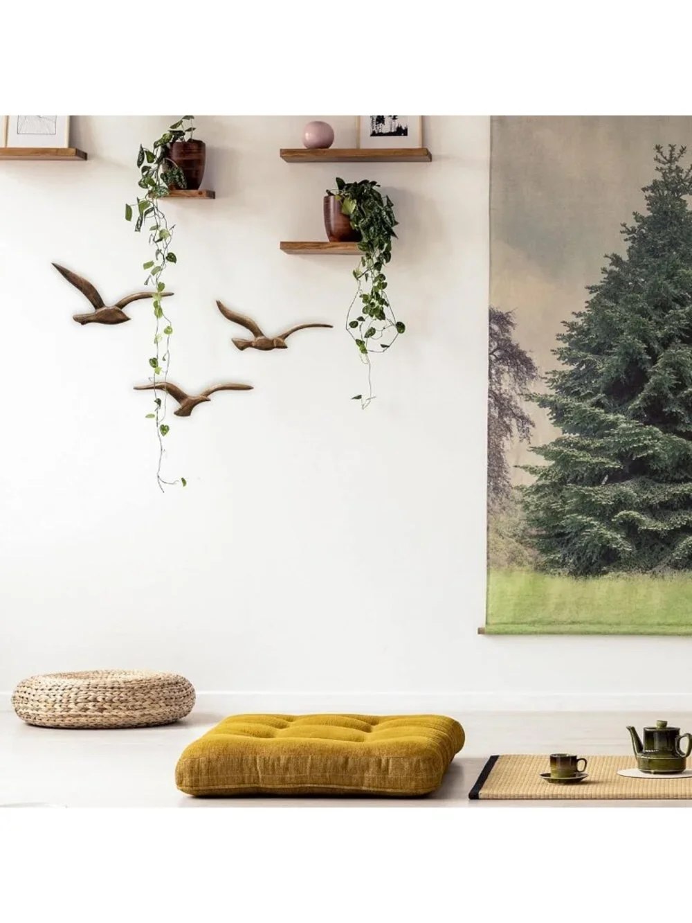 Coastal Bird Wall Art Set of 3 - Flying Sculpture Decor for Beachy Home Vibes